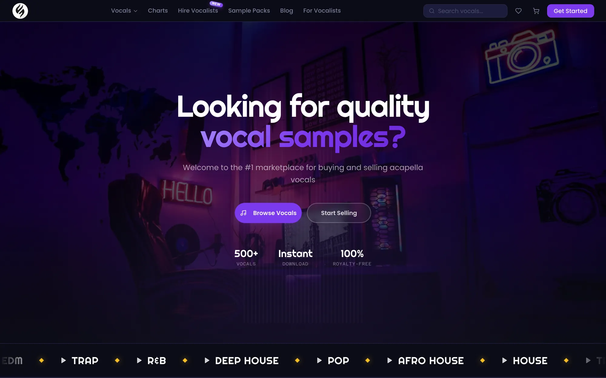 The Vocal Market desktop