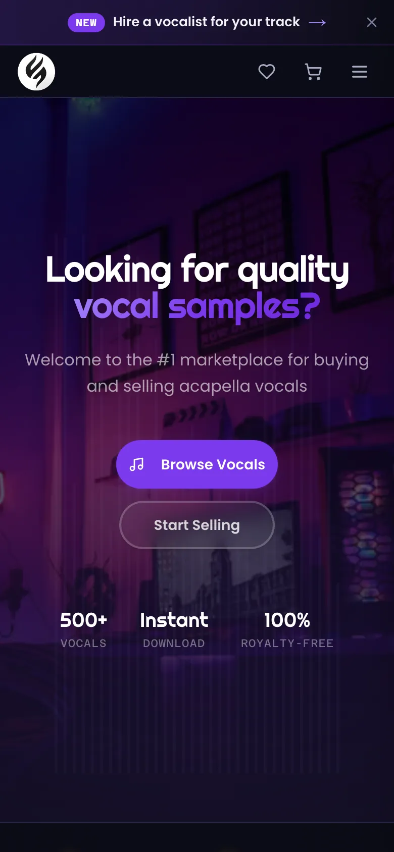 The Vocal Market mobile