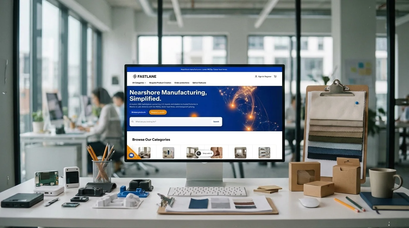 De FastLane-marktplaats op een monitor in een inkoopkantoor